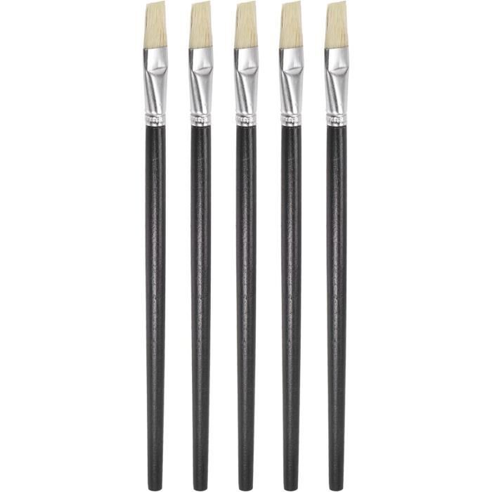 KiKiHong 35 Pièces Pinceaux Plats En Bois - Pinceaux Peinture Acrylique, Aquarelle Et Loisirs Créatifs