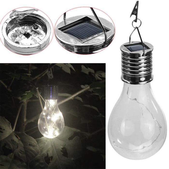 5LED Ampoule Solaire Lampe Suspendue de jardin Blanc Achat / Vente