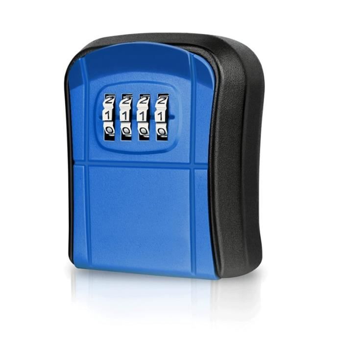 Boite a clé,Mini coffre-fort mural d'extérieur, boîte à clés étanche avec  Code numérique à 4 chiffres réinitialisable- Blue[A22231]