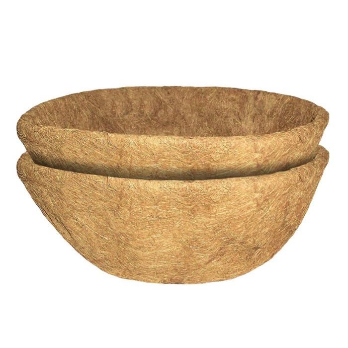 3 Pièces Pot De Fleurs Ronde De Coco, Doublure De Panier De Plantes En