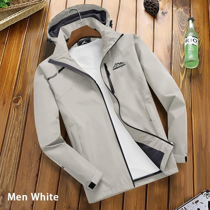 Couleur Homme Blanc taille L veste de randonnée imperméable pour hommes,  vêtements d'escalade, de Camping, de - Cdiscount