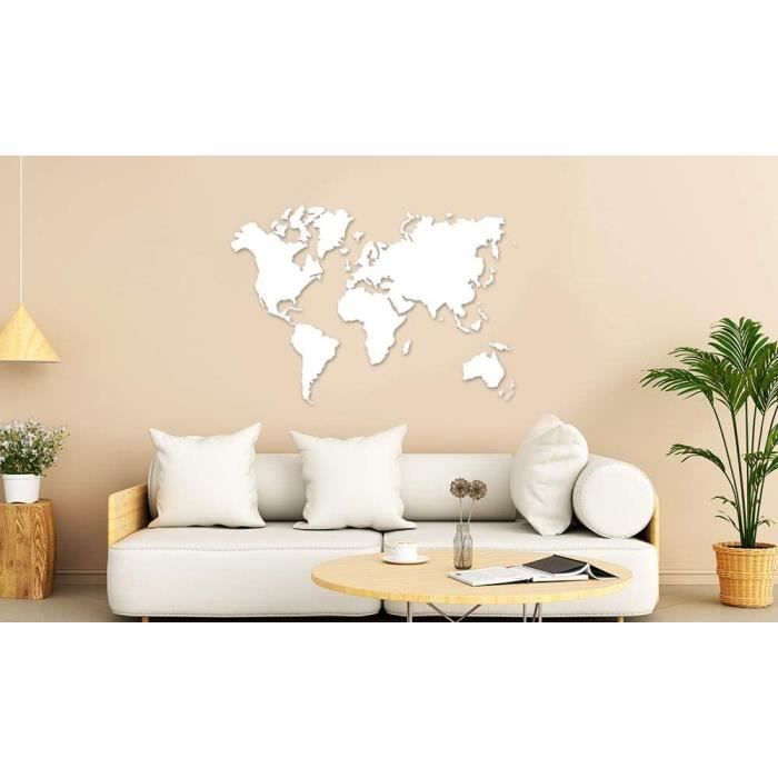 Images sur toile 3 pièces au total 120 x 80 cm mappemonde pret a accrocher 4402