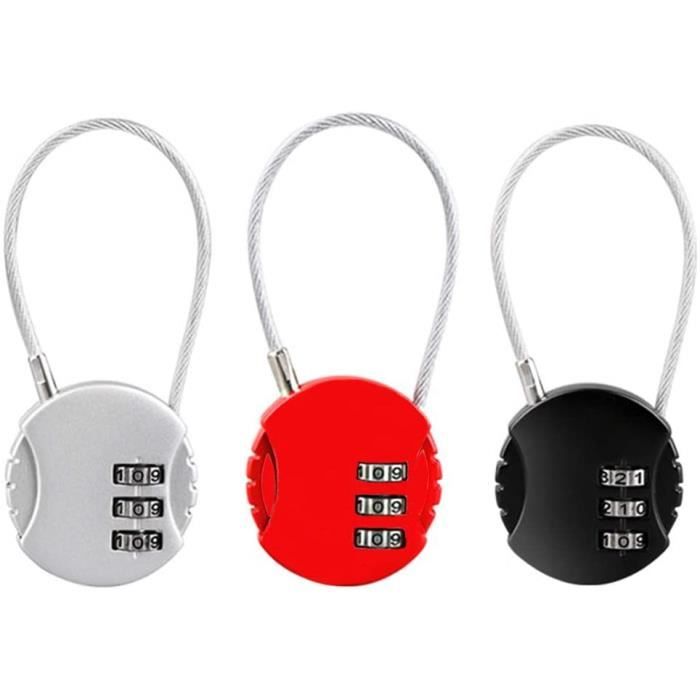 Lot De 3 Mini Serrures à Bagages - Cadenas De Sécurité Pour Valise - Neuf