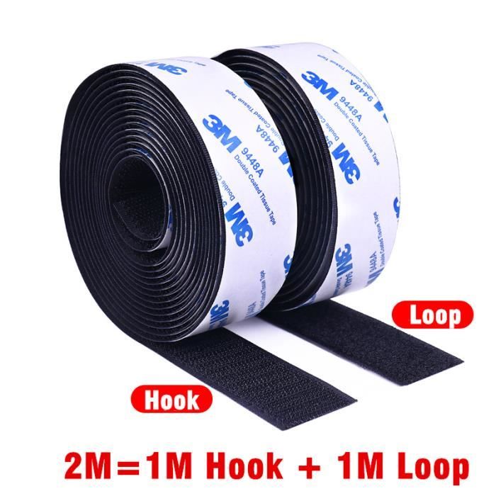 Bande Velcro Extra Forte Autocollante 8 M X 20 Mm + 20 Paires Pastilles - Adhésif Puissant, Pour Fixation Amovible - 7