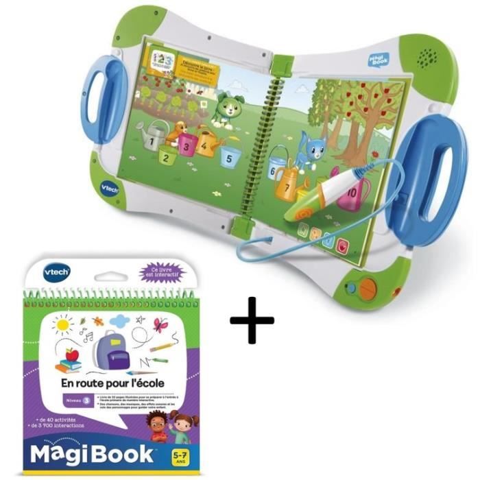 VTECH - MagiBook Starter Pack Vert & En route pour l'école