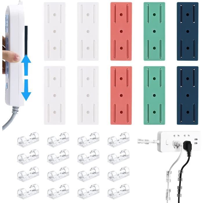 10 Clips Adhésifs Pour Organiser Les Câbles - Fixation Sans Vis Pour Bureau, Maison, Voiture