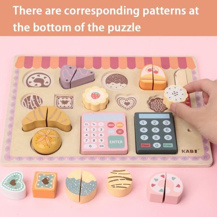 Ulikey Jeu de crème glacée pour enfants, crème glacée jouet avec nourriture, menu et argent pour jouer, crème glacée en bois, accessoires de cuisine, Montessori jeu de rôle éducatif cadeau pour fille