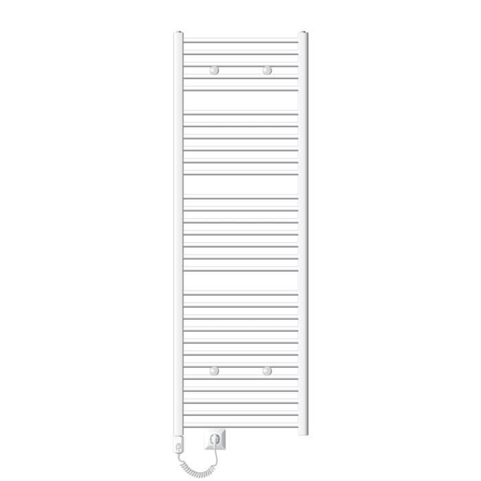 ECD Germany Radiateur sèche-serviettes électrique - 600 x 1800 mm - Blanc - droit avec raccordement latéral - Puissance 1200W