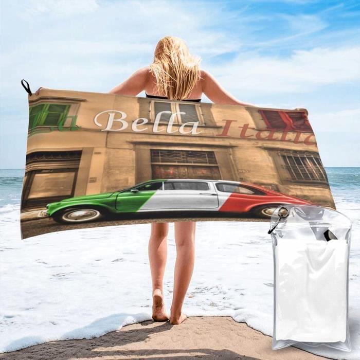 Lavable En Machine Serviette De Bain Thème Père Noël – 130 X 80 Cm, Microfibre Absorbante – Pour Plage, Piscine, Enveloppante Après La Douche Séchage Rapide