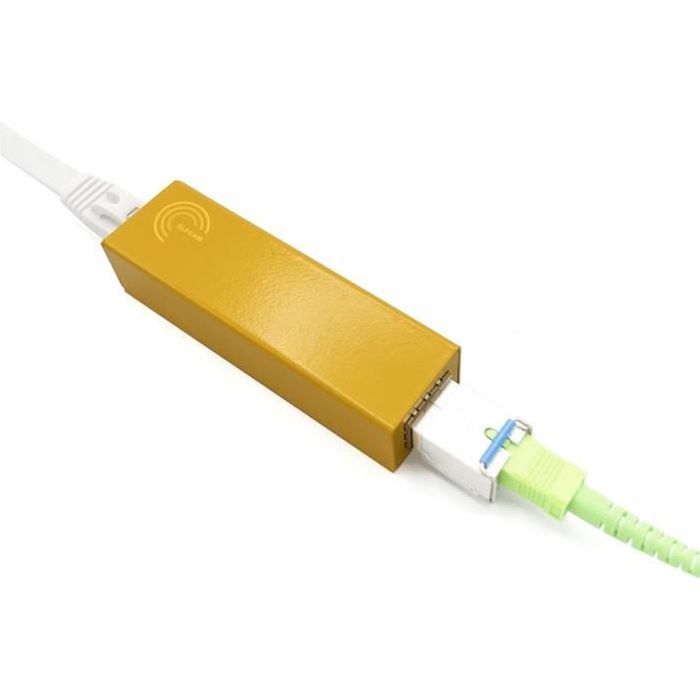 Elfcam® - Lot de 2 Mini Convertisseur Fibre Ethernet, Convertisseur RJ45 Gigabit - Module Mini-GBiC SFP Multimode-Monomode - 0.5(1)