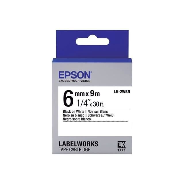 Epson LabelWorks LK 2WBN Bande d'étiquettes sur Rouleau 0 6 cm x 9 1 rouleau x pour LabelWorks LW 1000 LW 300 LW 400 LW 600 LW 700 LW 900 LW K400 LW Z700 LW Z900 - vue 2