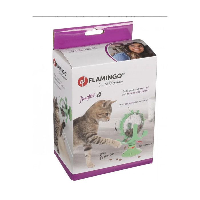 Distributeur de friandise de couleur vert pour chat - Flamingo