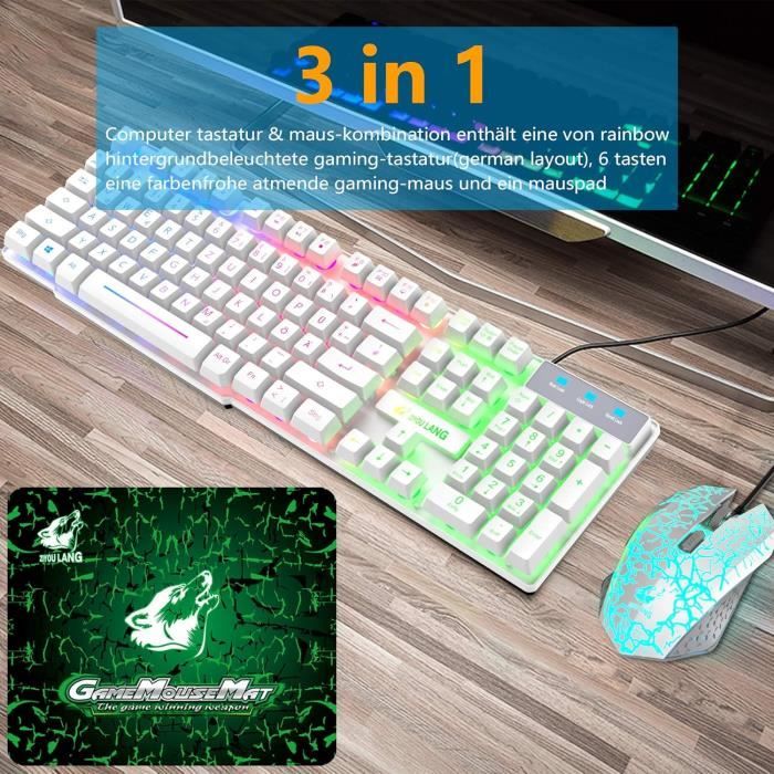 AKUMA – Pack Gaming Sentai C02 Clavier + Souris Filaire Rétroéclairé