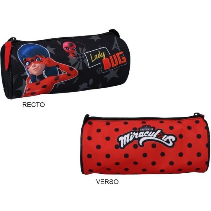 Trousse d ecole ronde MIRACULOUS LADYBUG primaire fille 20 cm Cdiscount Bagagerie Maroquinerie