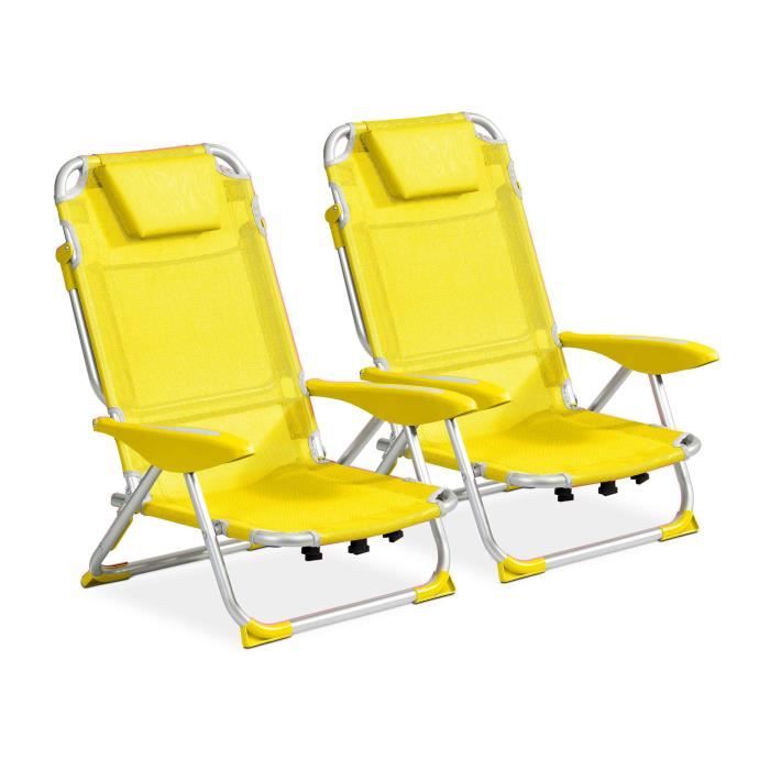 fauteuil de plage - clic clac des plages by innov'axe - lot de 2
