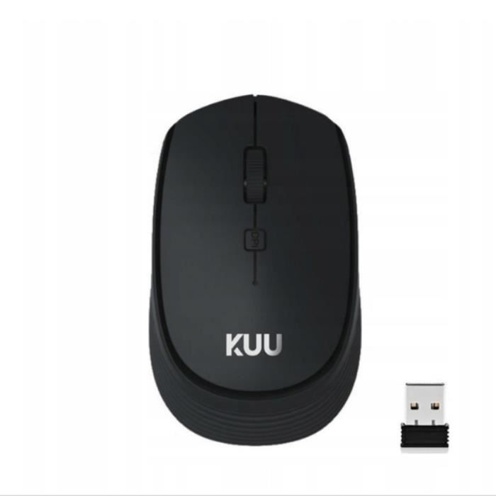 Souris Optique Sans Fil – KUU – M01 – 1600 DPI – 4 Boutons – Noir