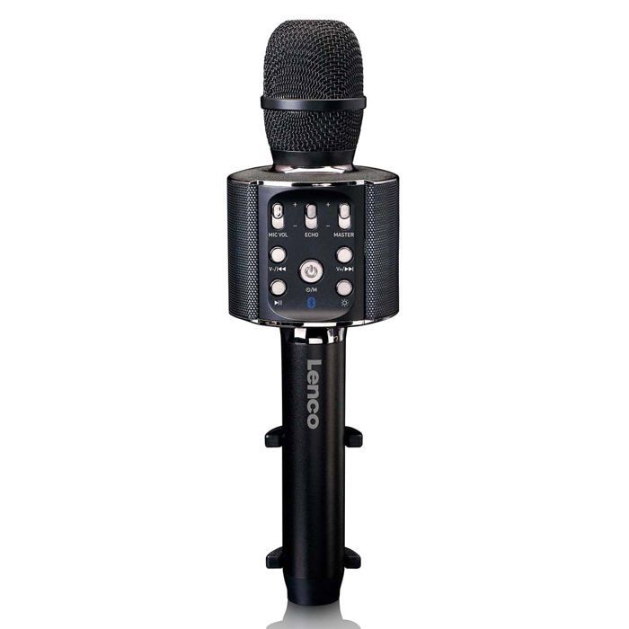 Lenco BMC-090BK - Microphone Bluetooth® pour karaoké avec enceinte et éclairage - Noir