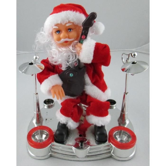 Père Noel musical et lumineux avec guitare "come on baby" - Cdiscount