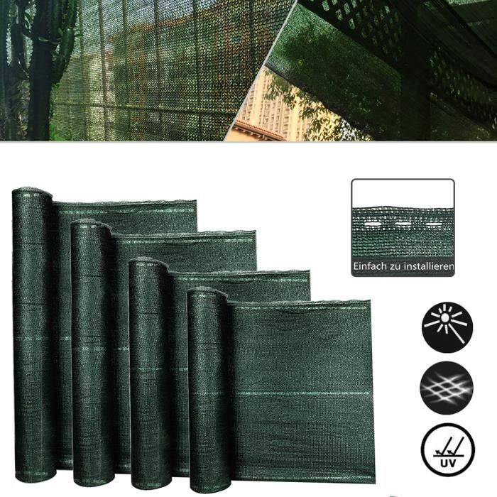 Brise-Vue pour clôture et Balustrade de Balcon LILIIN 1,5x10m en polyéthylène Stabilisé aux UV - Vert profond