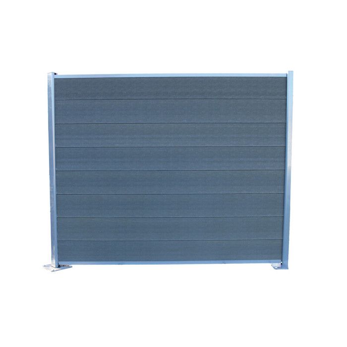 Kit complet de départ-fin clôture en composite coextrudé 150 - L: 150 cm - l: 6 cm - Gris anthracite/ Gris clair