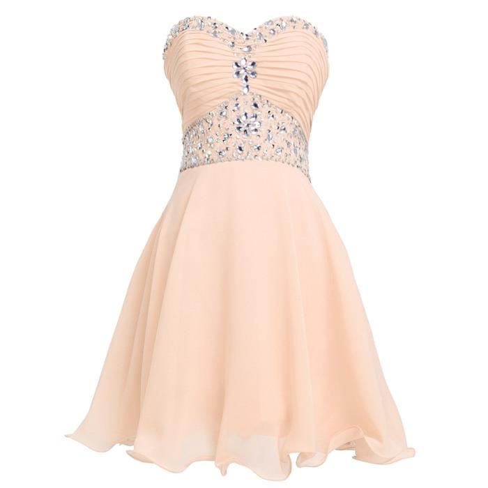 FAIRY COUPLE - Robe de Soirée Courte En Mousseline Bustier ...