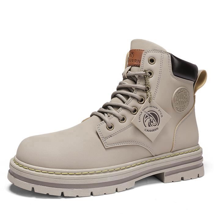 Baskets de moto montantes pour hommes REMYCOO Gris Lacets
