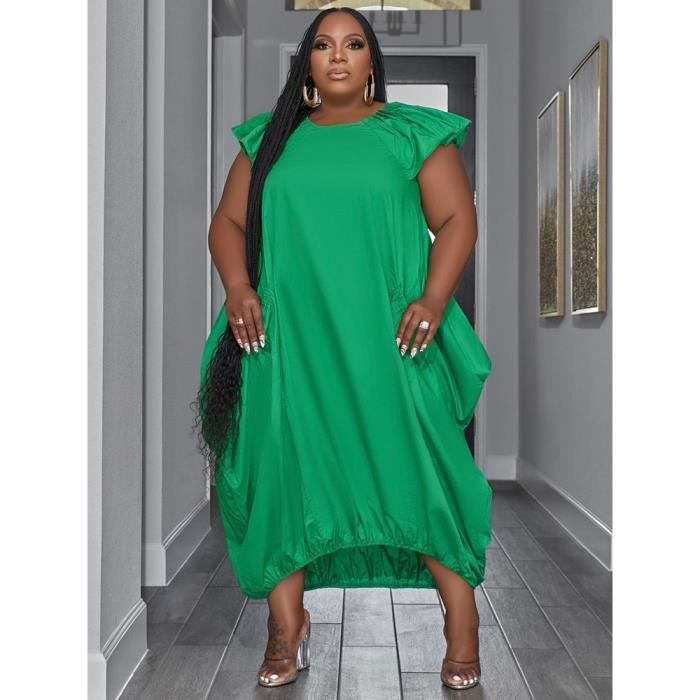 Wmstar Robe maxi grande taille pour femme avec poches robes monochromes elegantes vetements d ete 1.5mmx15013m Blanc Cdiscount Pret a Porter