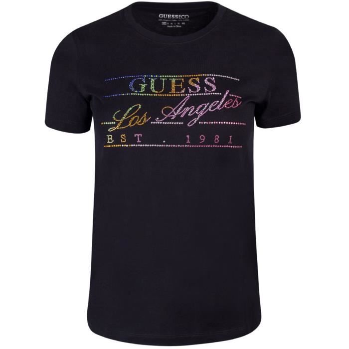 T shirt GUESS W3BI44I3Z14JBLK Noir Femme Adulte Noir Cdiscount