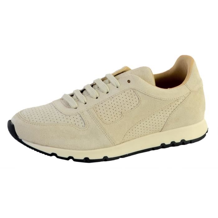 Basket Bensimon Femme Runnings C70 Ecru Dessus cuir effet velours Semelle crantee Ecru Cdiscount Chaussures