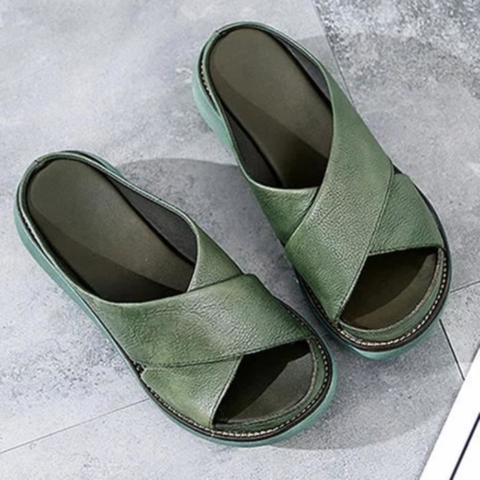 Sandales pour femmes, sandales à bout ouvert, sandales de plage