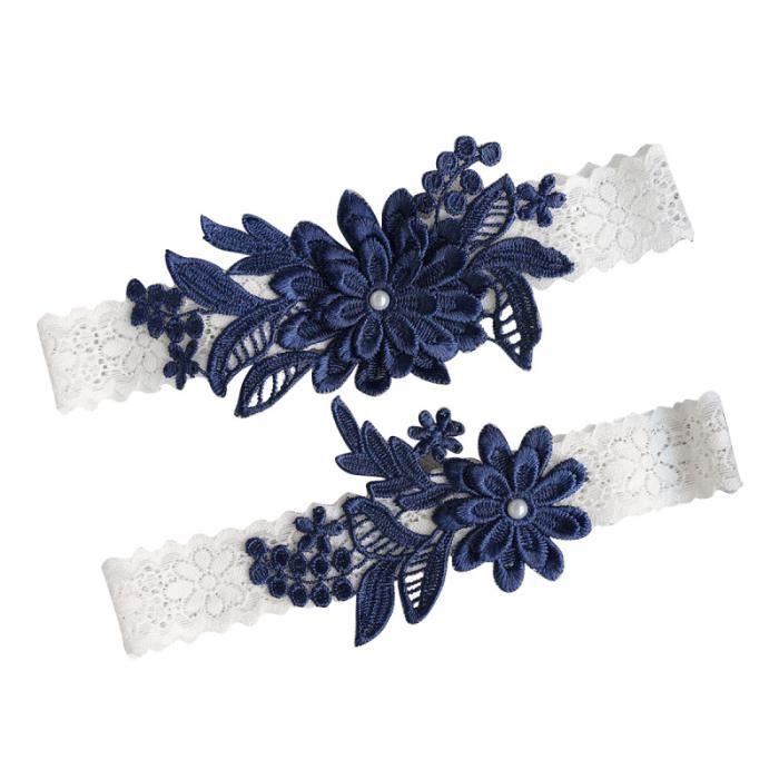 2 Jarretières Mariée Dentelle Bleue - Tradition "Something Blue" - Cadeau Mariage Élégant