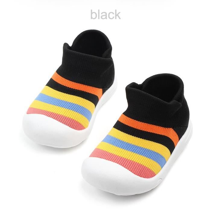 Chaussons Bébé EDOTON Antidérapants - Semelle Souple, Taille 9 Mois, Style Caricature Fille