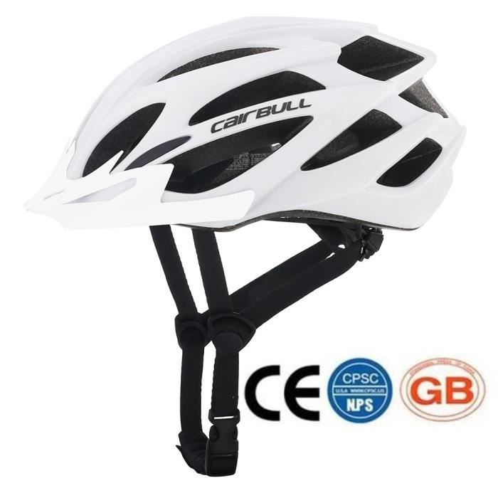 Casque de vélo,Casque Velo Homme et Femme VTT de Route Montagne,Réglable Casque Velo Casque Trottinette Electrique Adulte-Blanc