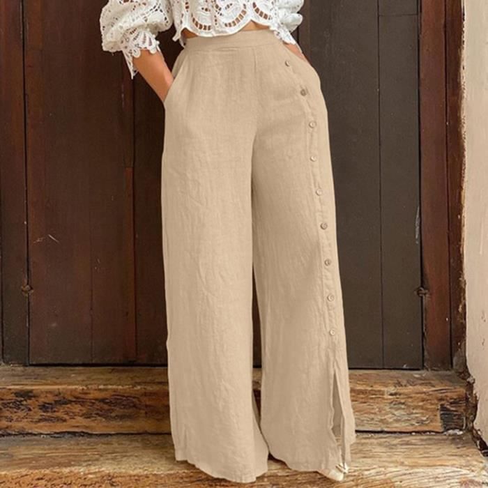 Pantalon large fendu femme on sale