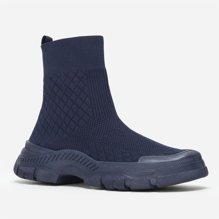 basket toile bleu marine femme