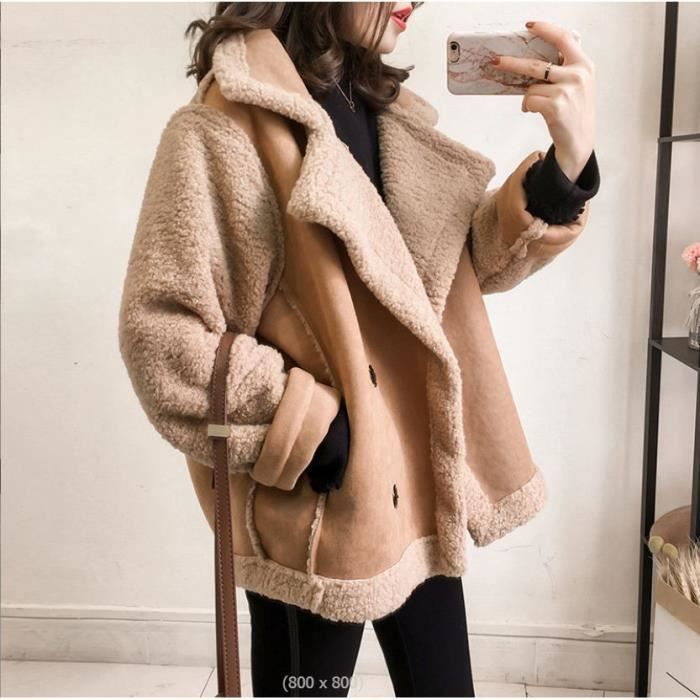 Manteau sales molletonné femme