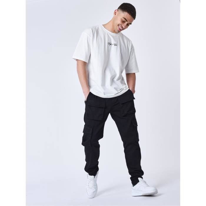 Pantalon style Cargo PROJECT X PARIS Homme Noir Coupe Cargo Taille 32