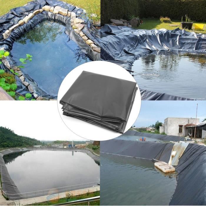 Bâche Étang HDPE 0,3 Mm Épaisseur 5x5m Noire – Imperméable Renforcée Pour Bassin Koï, Piscine Jardin