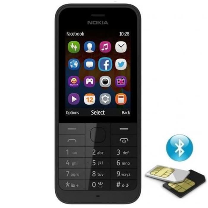 Téléphone mobile - NOKIA - 225 dualsim - Noir - GSM - 2,8 pouces