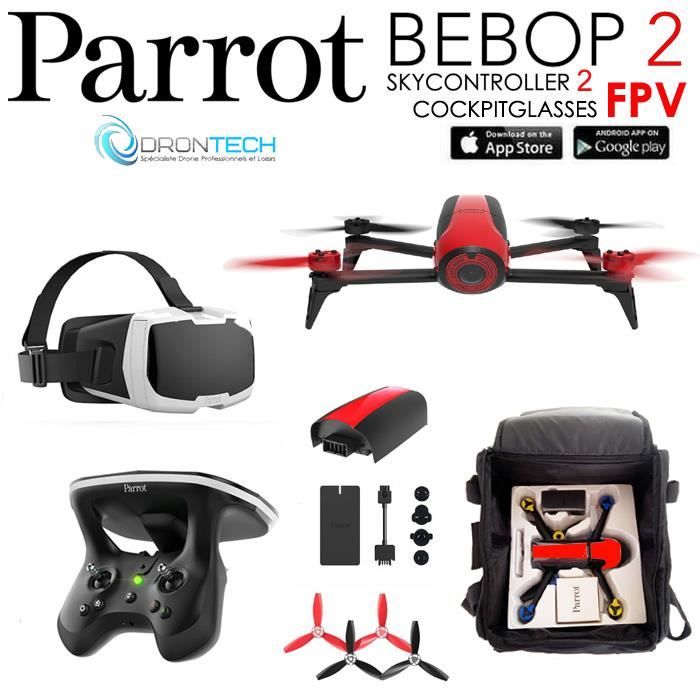 Pack Drone Fpv Bebop 2 Rouge Cockpitglasses Skycontroller V2 Sac De Transport Offert Achat Vente Drone Cdiscount In fact, the bebop 2 mirrors the bebop 1 in every meaningful way. pack drone fpv bebop 2 rouge