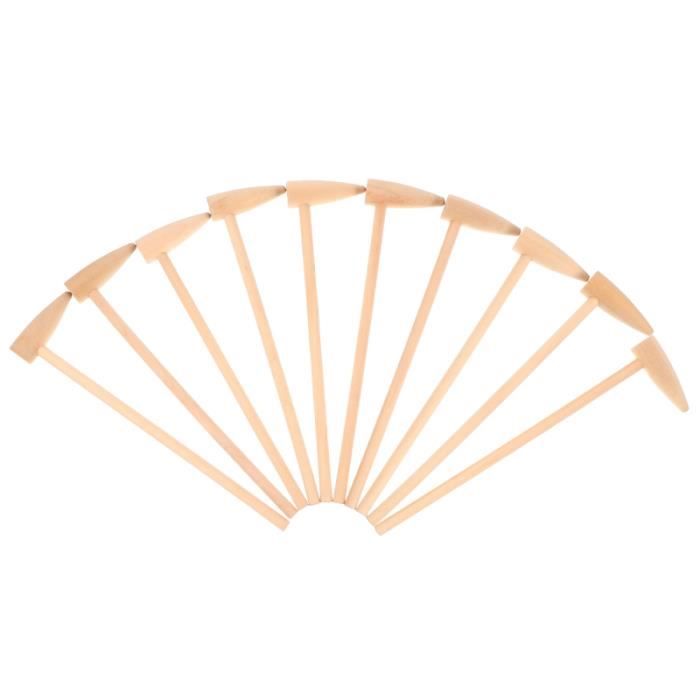 Alipis 10 Mini Maillets En Bois – Jouet éducatif Pour Bébés, Batteur Kaki 15 Cm