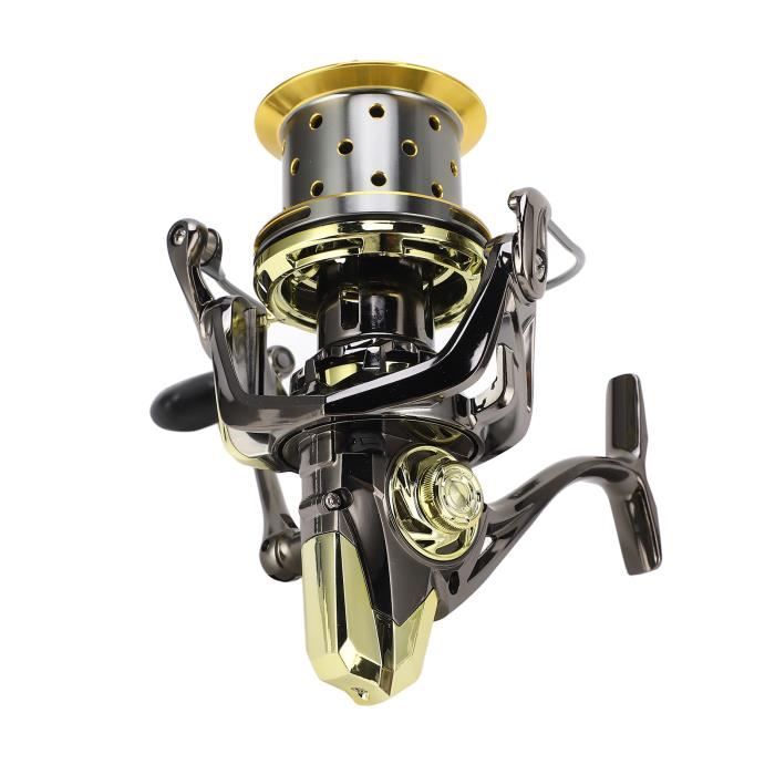 GX Canne à Pêche Entièrement en Métal Haute Résistance, Moulinet Anti-Eau De Mer pour Lancers Longs – Construction Durable pour des Performances De Pêche Fluides(GX8000
