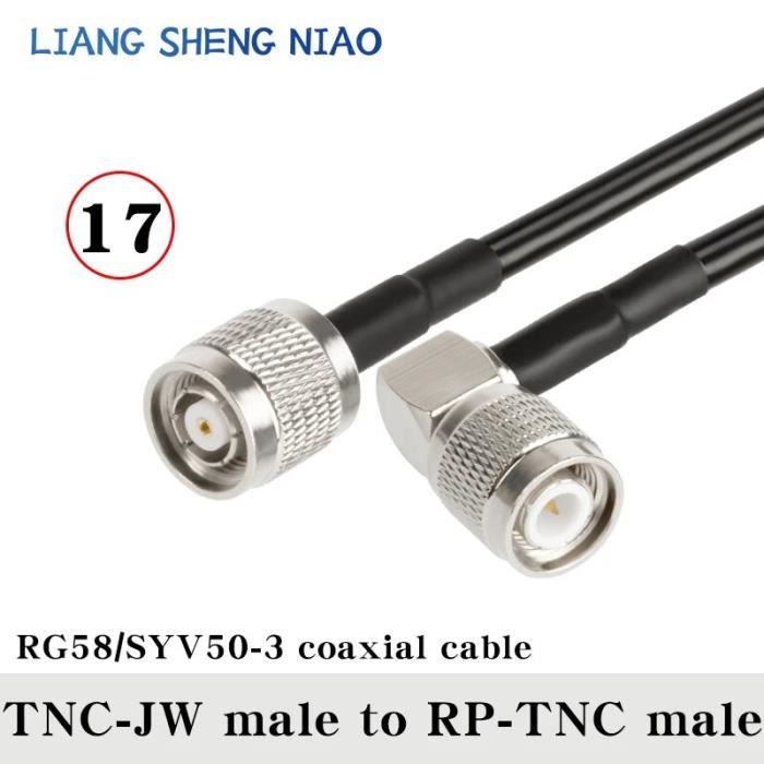 Câble Coaxial RG58 Avec Connecteurs N Mâle Vers BNC Mâle - Lot De 2 - Pour Radio - Neuf