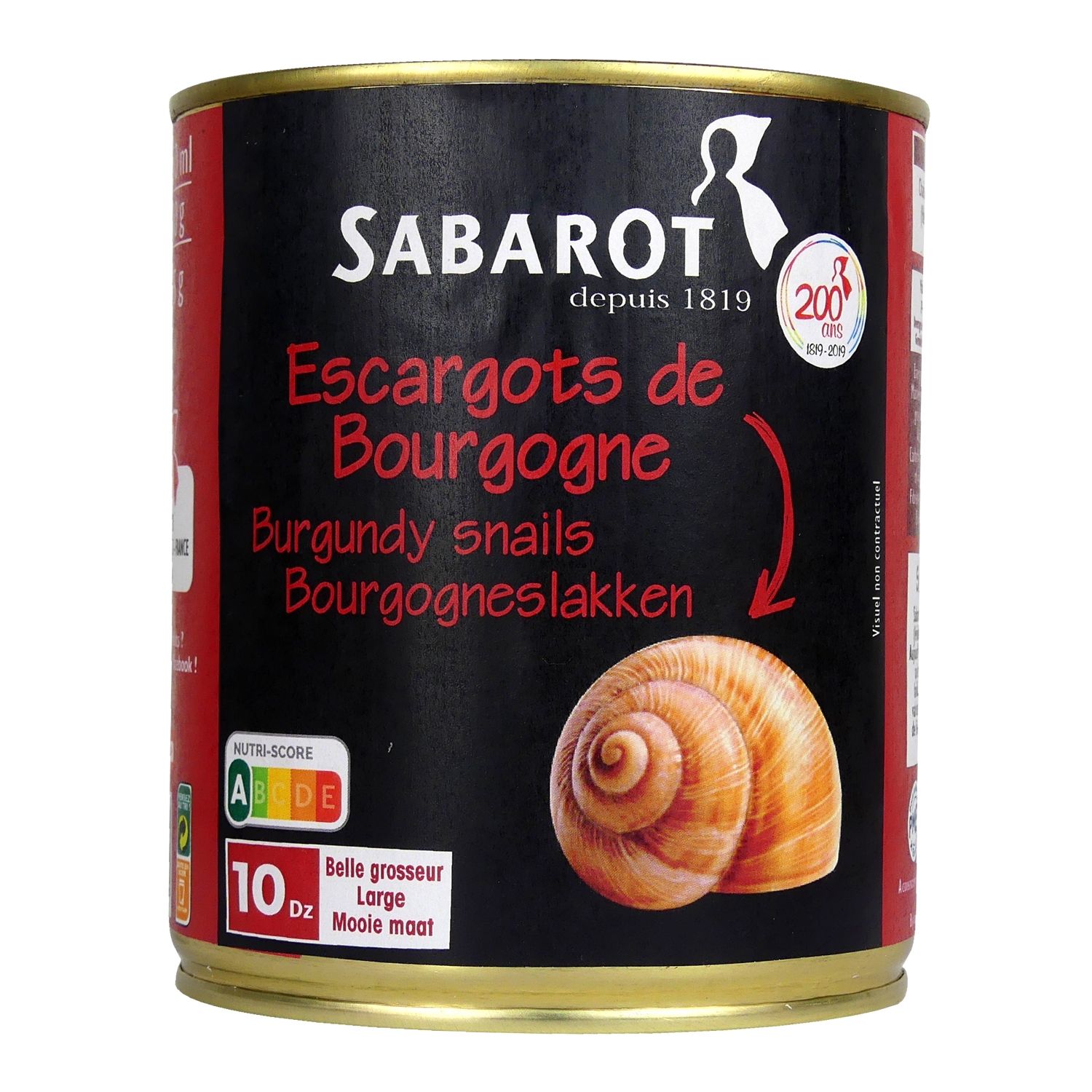 Escargots de Bourgogne 10 douzaines conserve 465g Sabarot