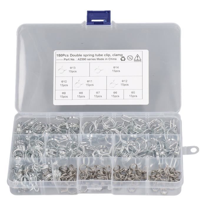 Lot De 15 Colliers De Serrage à Ressort En Acier Inoxydable - Double Fil, Diamètre Intérieur 6 Mm
