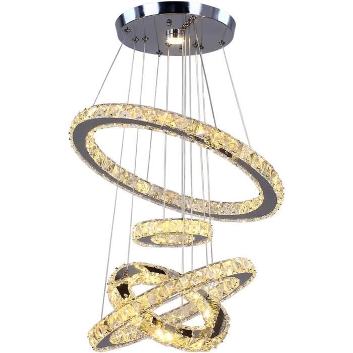 Cainjiazh 18" lustre en cristal plafonnier encastré moderne Grand