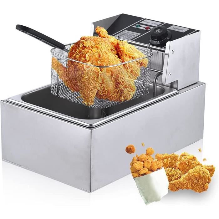 GSW 488204 Friteuse 3L Acier Inoxydable, Passoire, Couvercle Verre GSW 488204 Friteuse 3L Acier Inoxydable, Passoire, Couvercle Verre