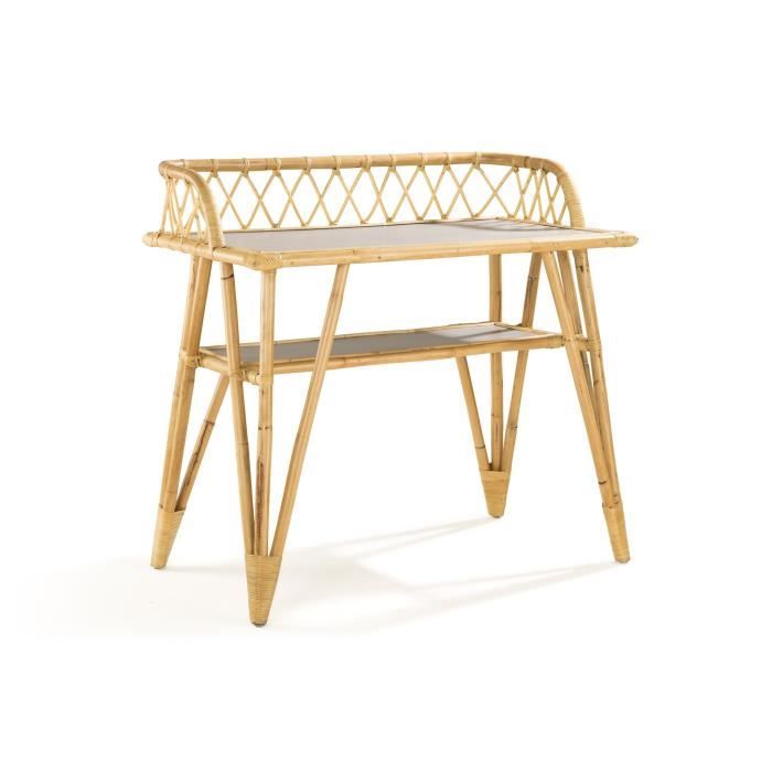 Bureau En Rotin Naturel L 100 X P 55 X H 99 Cm Canisa Achat Vente Bureau Canisa Bureau Soldes Sur Cdiscount Des Le 20 Janvier Cdiscount