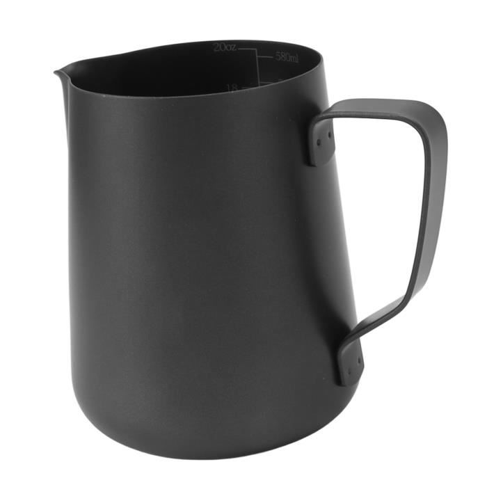 Normcore Pot à Lait Barista En Acier Inoxydable Compact Sans Poignée - 450 Ml Noir - Bec Verseur Sharp Pour Latte Art Et Cappuccino