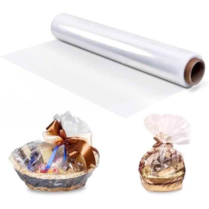 Jortmrd Rouleau De Papier Cellophane Transparent à Pois Blancs, 80 Cm X